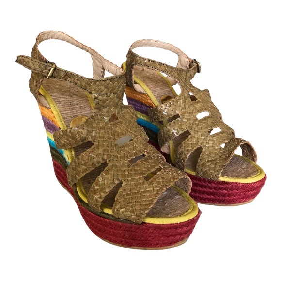 Boho RAS Rainbow Platform Wedge Heel Made in Spain - Picture 2 of 4